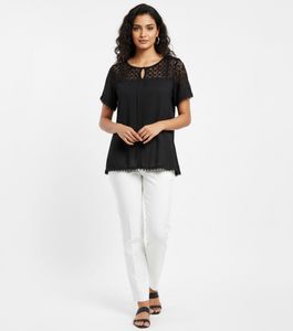 Black Lace Detail Top