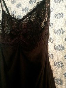 Black Lace Trim Slip Dress 34 size