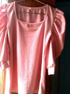 Chic Pink Puff Sleeve Top