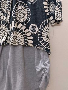 Floral Print Layered Tunic Top