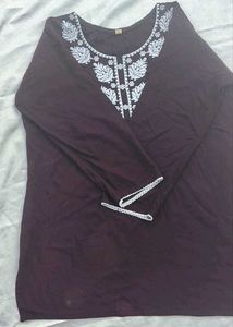 Embroidered Short Cotton Kurti