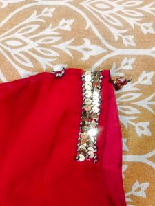 Red Embellished Blouse