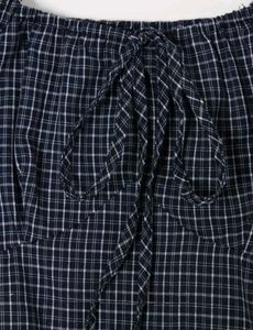 Chic Blue Plaid Puff Sleeve Top