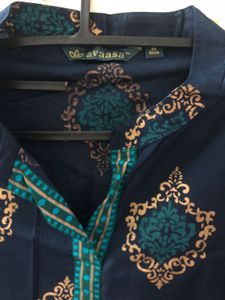 Gold-blue Kurta