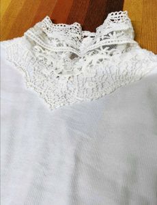 White Lace Trim  Cotton Sleeveless Top