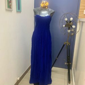 MANGO Royal Blue Flowy Dress