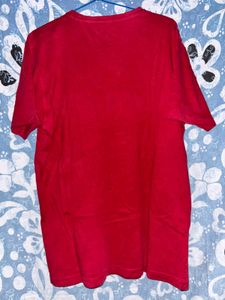 Men's fitted and croped Red T-Shirt