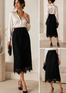 Elegant Black Lace Skirt