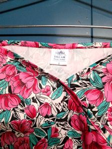 Chic Multicolor Floral Puff Sleeve Crop Top Women