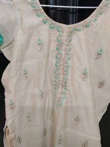Embellished Beige Kurta