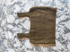Olive Green Knit Cardigan with Flower Detail