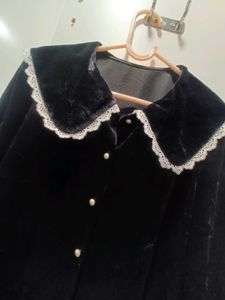 Black Coquette Velvet Top