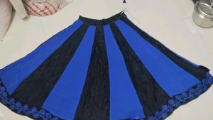 Blue &amp; Black Lehenga Choli Set ( without duppta)