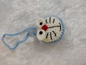 Crocheted Doraemon bag Charm