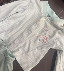 Baby Girl's Mint Green Striped Outfit