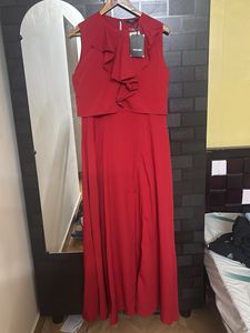 Elegant Red Ruffle Dress