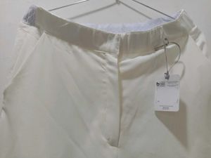 White Wide-Leg Bootcut Pant