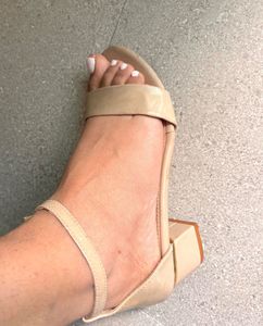 Chic Beige Block Heel Sandals
