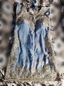 shiny lavender full set kurta with palazzo and dup