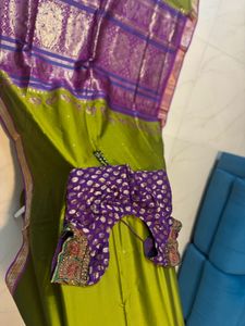 Elegant Olive Green Silk Saree