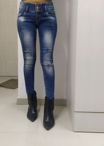 Brand - Coral. ,Size - 28 , Colour - Blue With Ripped Design