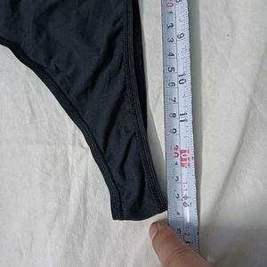 ⭐ Black Thong Panty with Bow Detail