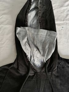 Stylish Black Hoodie with Grey Accents