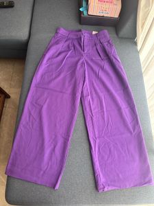 Vibrant Purple Wide-Leg Trousers