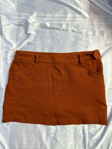 Chic Orange Mini Skort (Skirt+ Shorts)