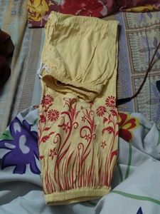 Light Yellow Printed Pyjamas