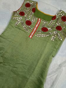 Green Embroidered Kurti