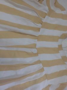 ✨ Trendy Yellow &amp; White Striped Babydoll
