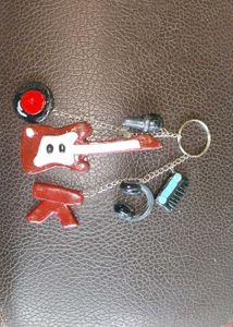 Music Themed Guitar Keychain