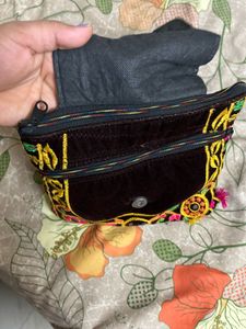 Embroidered Shoulder Bag