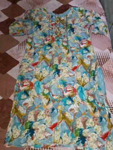 Blue Abstract Print Kurta