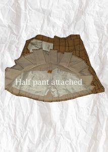 Mustard yellow plaid mini skirt
