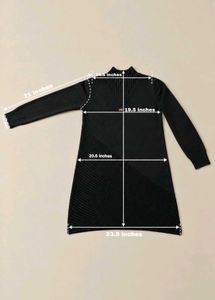 BLACK KNITTED HIGH NECK LONG SLEEVE BODYCON DRESS