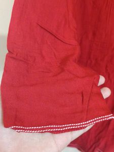 Red Cotton Kurta
