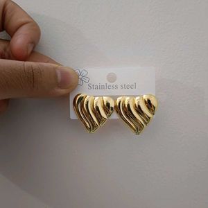 Gold Heart Shape Earrings