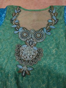 Green nd blue party wear kurti