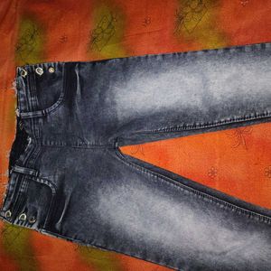 Dark Gray Acid Wash Slim-fit / Skinny Jeans