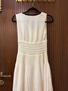 Elegant Cream V-Neck Dress