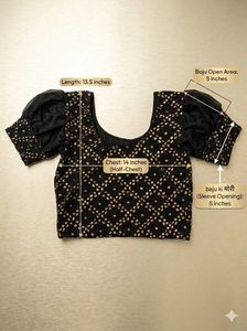 Brand new Embellished Blouse with golden foil wor