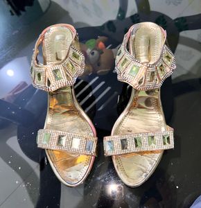 Gold Jeweled Wedding Heels Size 6