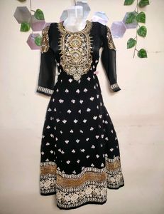 *B1G1* Black Anarkali with Churidar 🐈‍⬛🖤