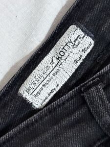Wide Leg Washed Black Jeans