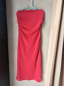 Chic Strapless Ribbed Midi Dress