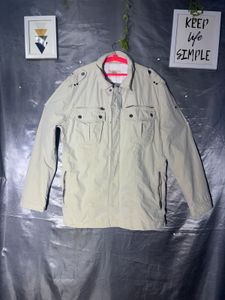 Men's Beige Casual long Jacket