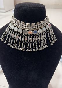 Bohemian Oxidized Silver Choker Necklace