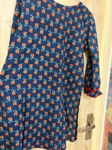 Chic Blue Floral Kurta farshi salwar dupatta set